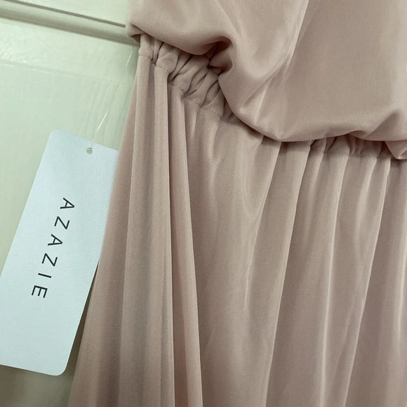 Azazie Bridesmaid Landry Maxi Dress‎ Vintage Rose Size A8 New With Tags Size 8 - Picture 9 of 12